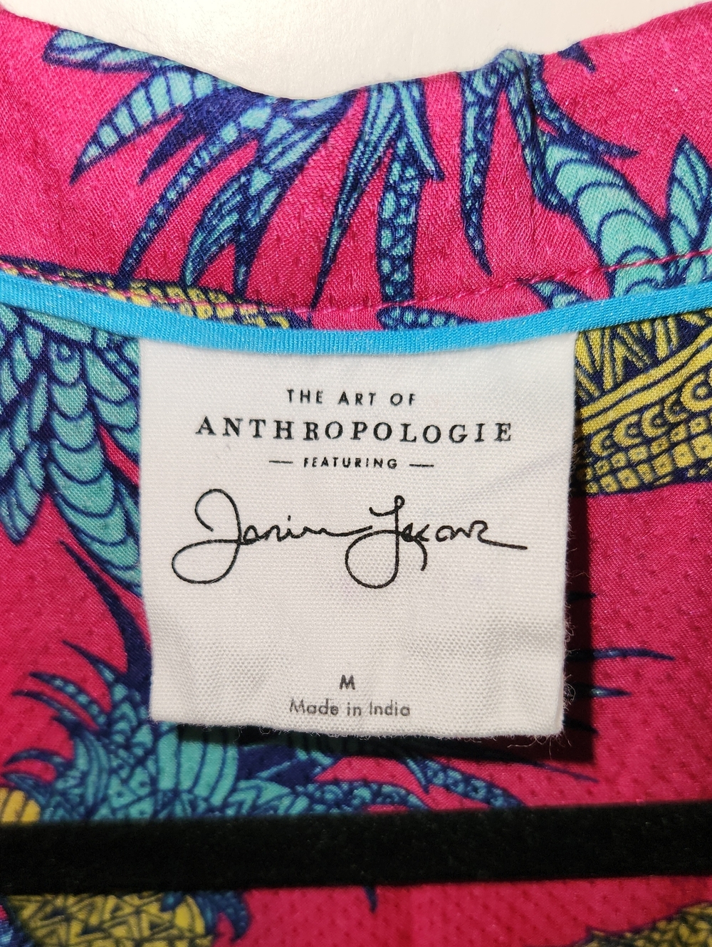 Anthropologie Janine Lecour Pineapple Buttondown Size Medium - Picture 2 of 6